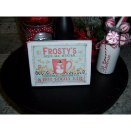 Decor Frosty's Hot Cocoa Bar sign Christmas Farmhouse tray Holiday Kitchen decor