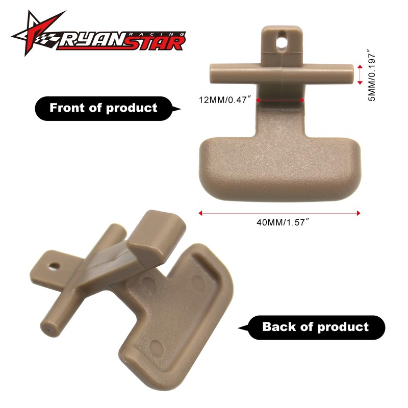 RYANSTAR RACING 2pcs Beige Center Console Armrest Upper & Lower