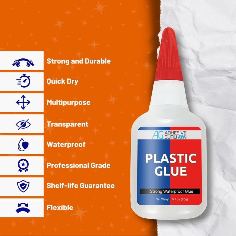 Adhesive Guru Plastic Glue (0.7 oz) Ultra Strong Super Glue