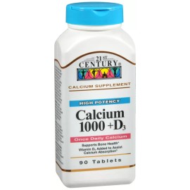 21st Century Calcium 1000mg + D Tablets  90ct