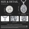 Aniu Sterling Silver St Christopher Pendant Necklace, Patron Saint Christopher