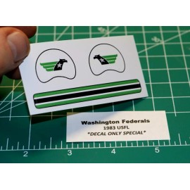 1983 Washington Federals USFL Football Gumball Helmets *DIECUT DECALS ONLY* Mini