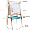 Children's Easel, Equipped with Drawing Paper Rolls, Double-Sided whiteboards, and