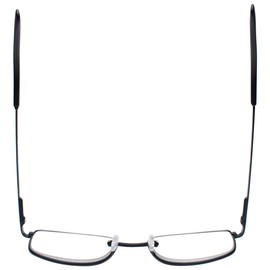 Calabria R754 Rectangular Metal Reading Glasses +1.25 Black Men Thin Single Power Readers Trendy Stylish Eyeglass Vintage