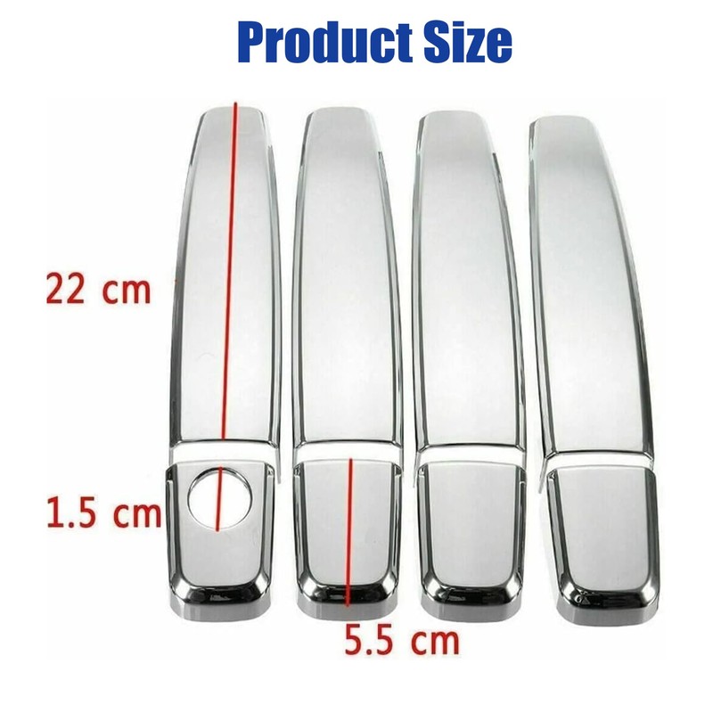 GXARTS Chrome Triple Plated 4 Door Handle Cover Compatible with