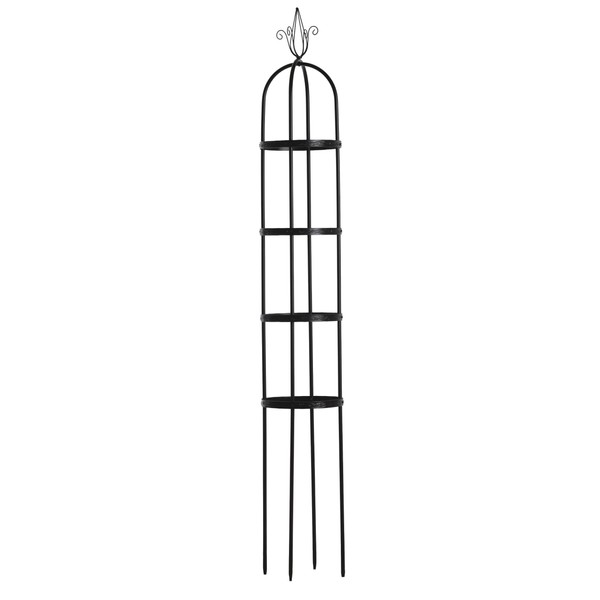 Luster Leaf 931 7.5-Foot Link-Ups Obelisk with 4 Embossed Rings, Black