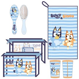 Bluey Travel Toilet Bag - Light Blue - 23 x 15 x 8 cm - Large Capacity - Zip - Original Product from Spain, blue, Casual