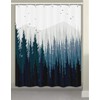 JAWO RV Shower Curtain Gradient Ombre Mountain Forest Landscape for