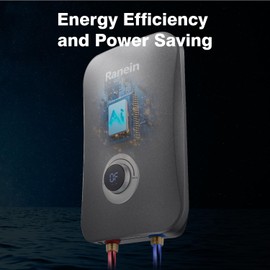 Ranein Electric Tankless Water Heater, 11Kw 240v, On Demand Instant Water Heater with CSA Certification, IPX4 Waterproof, LED Temperature Display for Bathroom, Self Modulating Energy Saving Save Space