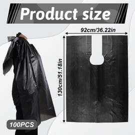 100 Pcs Disposable Salon Capes 36 x 51in Hair Cutting Cape Black Barber Cape for Hairstylist Hair Dye Perming Beauty Clients Shampoo