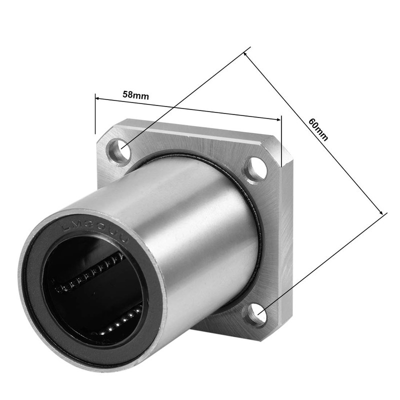 uxcell LMK30UU Square Flange Linear Ball Bearings, 30mm Bore Dia,