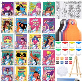 Sherr 140 Pcs 20 Set Pre Drawn Canvas Kit for Painting Craft Sip and Paint Kit for Adults Pre Printed Canvas Painting Favor for Virtual DIY Birthday Gifts Adult's Date Party(Motivational)