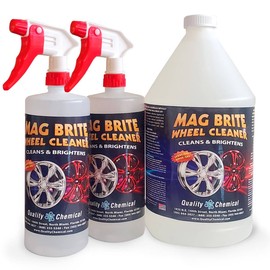 Quality Chemical Mag Brite/Acid Wheel and Rim Cleaner/Wheel and Tire Cleaner - Formulated to Safely Remove Brake Dust and Heavy Road Film - Best Car Wheel Cleaner for Rims Cleaner - 1 Gallon Combo