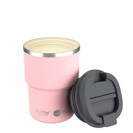 asobu Travel Mug Ceramic Coated Stainless Steel Insulated with Leak and Spill Proof Lid – Fits Standard Cup Holders 12 oz Tumbler (Pink)