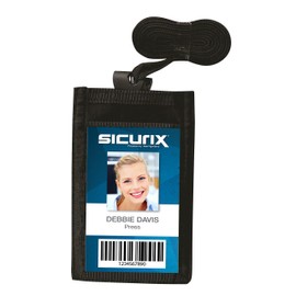 SICURIX Sicurix Id Neck Pouch, Vertical, 3 X 4 3/4, Black