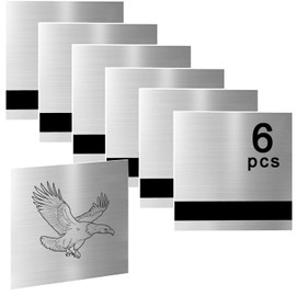 Matomtak 6 PCS Brushed Silver Black ABS Plastic Sheets 12''x12'' Laser Engraving Double Color Plastic Sheet 0.05'' Thick ABS Material Sheets Moldable Sheet for DIY Craft Projects Sign Home Decor