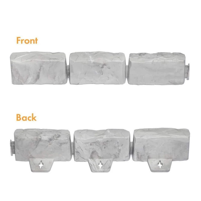 Vigoro 10ft Gray No-Dig Faux Stone Edging Kit – Decorative