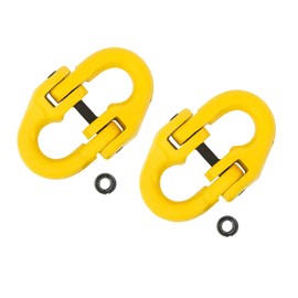 Mytee Products 2 Pack Grade 80 3/8" Safety Chain Connector Hammer Lock Link - 7100 lbs WLL Forged Alloy Steel Tow Hitch Coupling Link for Trucks -Powder Coated Trailer Safety Chain Extention