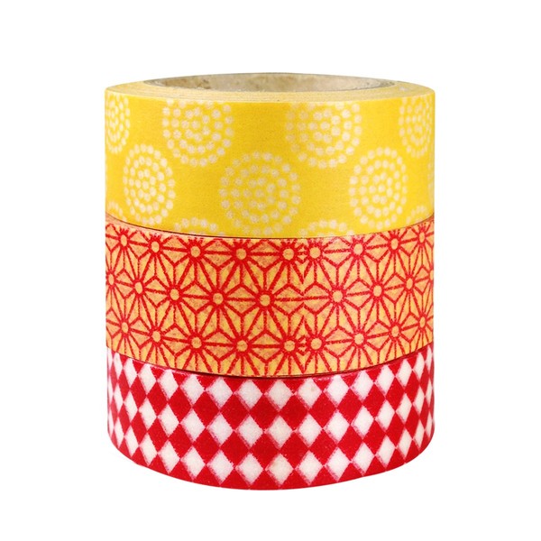 Wrapables Warm Tones Japanese Washi Masking Tape (Set of 3),
