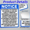 2 Pcs Not Responsible for Accidents or Injuries Sign, 9