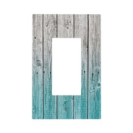 Rustic Teal Blue Wood Plank 1 Gang Rocker/Decora Decorator Outlet Light Switch Wall Plate Cover Faceplate Decorative Switchplat
