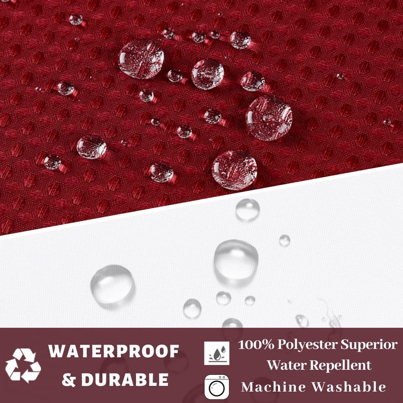 Ecoehoe Hotel Grade Waffle Weave Fabric Hook Free Shower Curtain