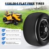 2 Pack 11x6.00-5" Flat Free Tire,Solid Rubber Lawn Mower Tires