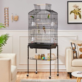 Yaheetech 67.5inch Height Extra Large Bird Cage Cockatiel Cage Metal Parrot Cage w/Slide-Out Tray & Feeders & Detachable Rolling Stand