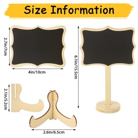 YOUNTHYE 48PCS Mini Chalkboard Signs with Stand Food Labels for Party Buffet Reusable Small Chalkboard Sign Wood Mini Blackboard Signs for Table Numbers, Wedding, Birthday, Food Signs