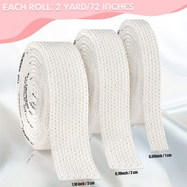 3 Rolls 6 Yard Pearl Stickers Self Adhesive Beaded Sticker Pearl Beads Ribbon Wrap Roll Strips for DIY Crafts Wedding Birthday Party Crafts