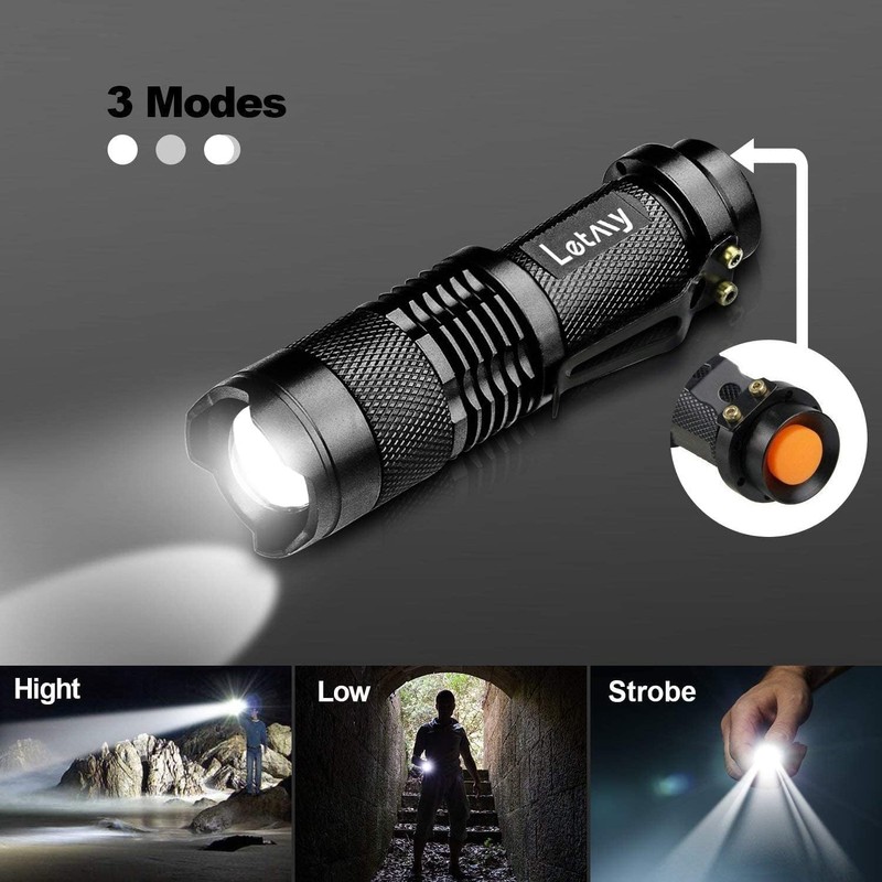 LETMY Tactical Flashlight, Super Bright LED Mini Flashlights with Belt