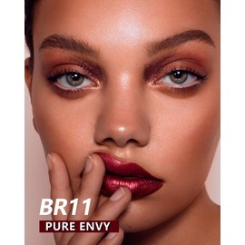 MAKI YIKA Dark Red Lipstick for Women Metallic Lipsticks Glitter Long Lasting Lipstick No Smudge No Transfer Liquid Pink Lip Gloss (BR011 Pure Envy)