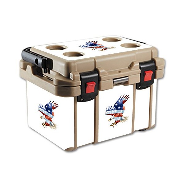 MightySkins Skin Compatible with Pelican 20 qt Cooler – American