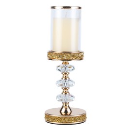 Pillar Candle Holders, Candle Holders for Pillar Candle, Crystal Candlesticks Holder for Home Decor, Wedding, Events, Coffee Dining Table CH048MD