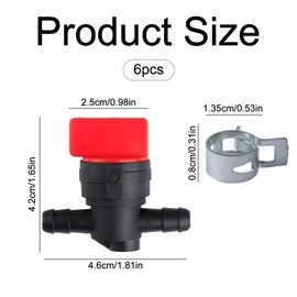 Rumyve 2set 1/4" Fuel Shut Off Valve,Motorcycle Petcock Fuel Tank Tap Valve,Straight Gas Cut Off Valves,for Garden Brush Cutter Lawnmower Accessory