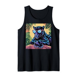 Black Panther Sunglass Girl Boys Vintage Black Panther Party Tank Top