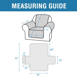 H.VERSAILTEX 100% Waterproof Arm Chair Cover Modern Armchair Slipcover Thick and Soft Chair Protectors Covers for Pets (Chair, Smoke Blue/Beige)