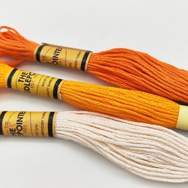 Howie's Needlepoint Needlepoint Kits, 18CT Printed Embroidery Pattern Starter Kits, Stamped Patterns Canvas Kits(Orange Peppermint,4x4inch)