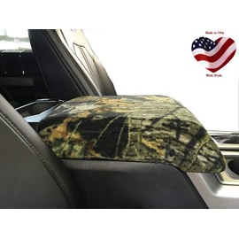 Car Console Covers Plus Made in USA Designed to fit Ford F150 F250 2014-2024 Select Bucket Seat Models Fleece Auto Armrest Center Console Cover Protector Mossy