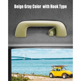 PNYZIK Auto Roof Pull Handle Grab Rail with Hook Fits for Toyota Rav4 Yaris Aruis and More Replace 74610-52020 74610-52030 74619-0M010 74683-8010, Beige Gray Rear Handrail LH=RH, 1PC