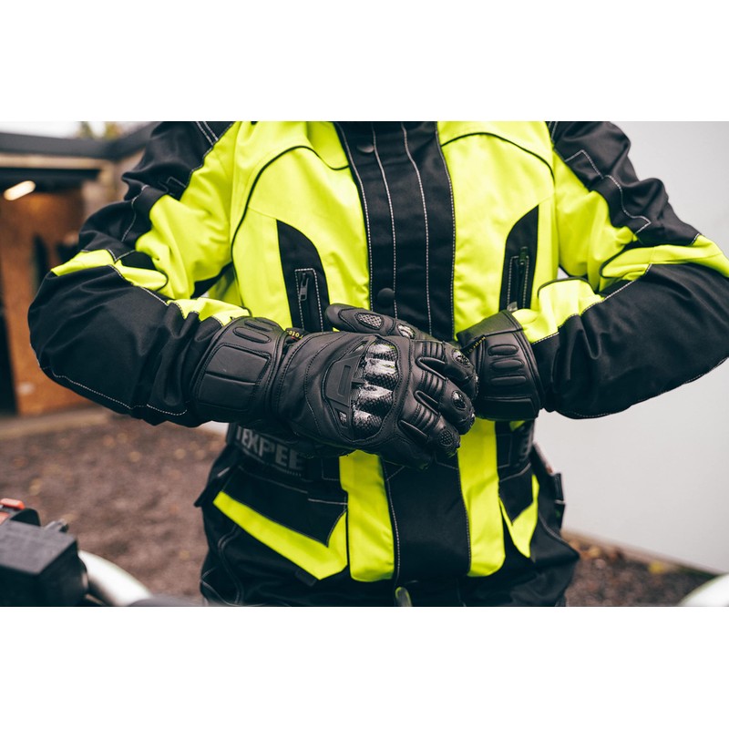 Texpeed Motorcycle Mens Leather Riding Gloves Motorbike Moped Biker Air