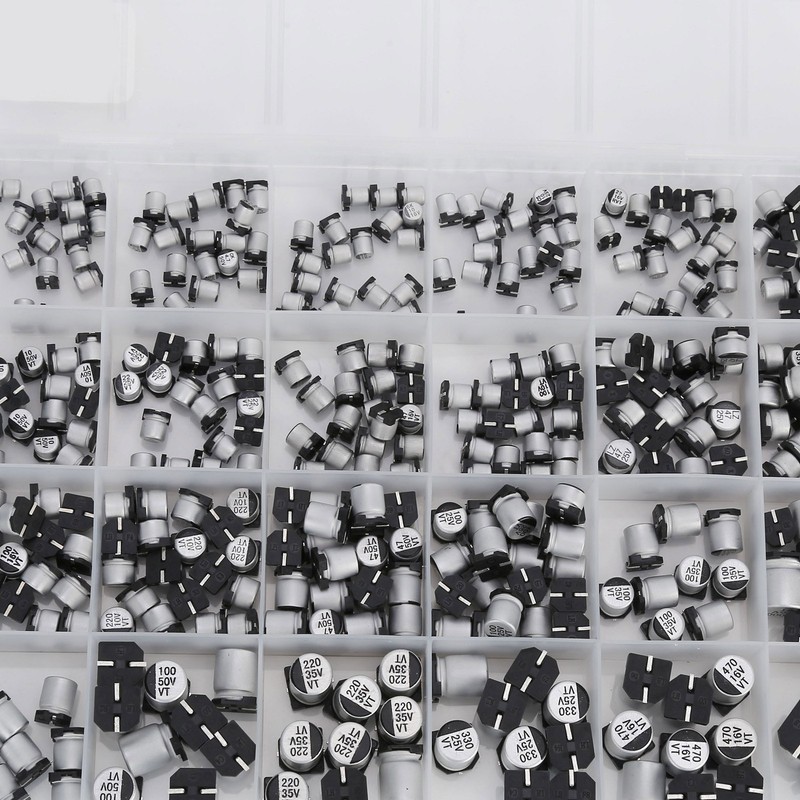400Pcs SMD Electrolytic Capacitor 24 Values Aluminium 1uF‑1000uF Accessory Set
