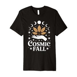 Cosmic Fall Hand Leaves Moon Tee Premium T-Shirt