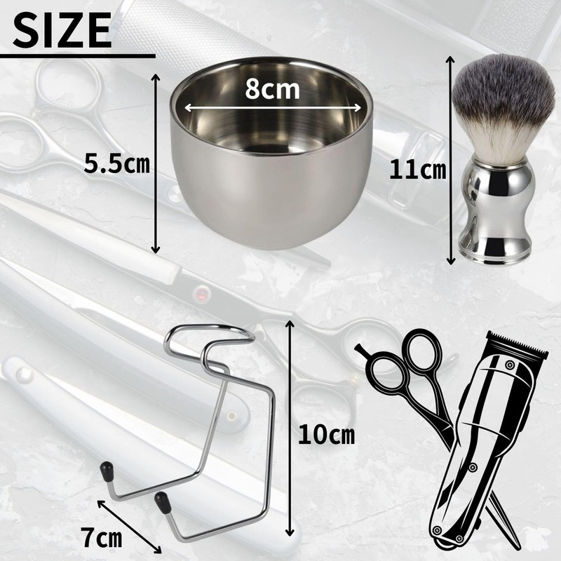 [PRODIGY-ONE] Shaving Brush Set, Odorless Nylon Bristle, Brush, Stand, Soap
