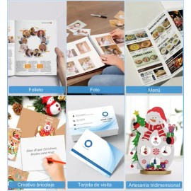 100 Hojas De Papel Fotográfico Glossy A4 200g Para Impresión Inkjet                                                                                   