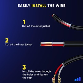 Maximm in Wall Speaker Wire - 250 Feet, Black - 14AWG CL3 Rated 2-Conductor Wire 14/2 (Copper Clad Aluminum)