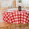 MANGATA CASA Red Gingham Round Tablecloth-Checkered Table Cloth Waterproof Kitchen