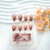 Uñas Postizas Degradadas Marrones - Uñas Cortas Almendradas Con Diseño