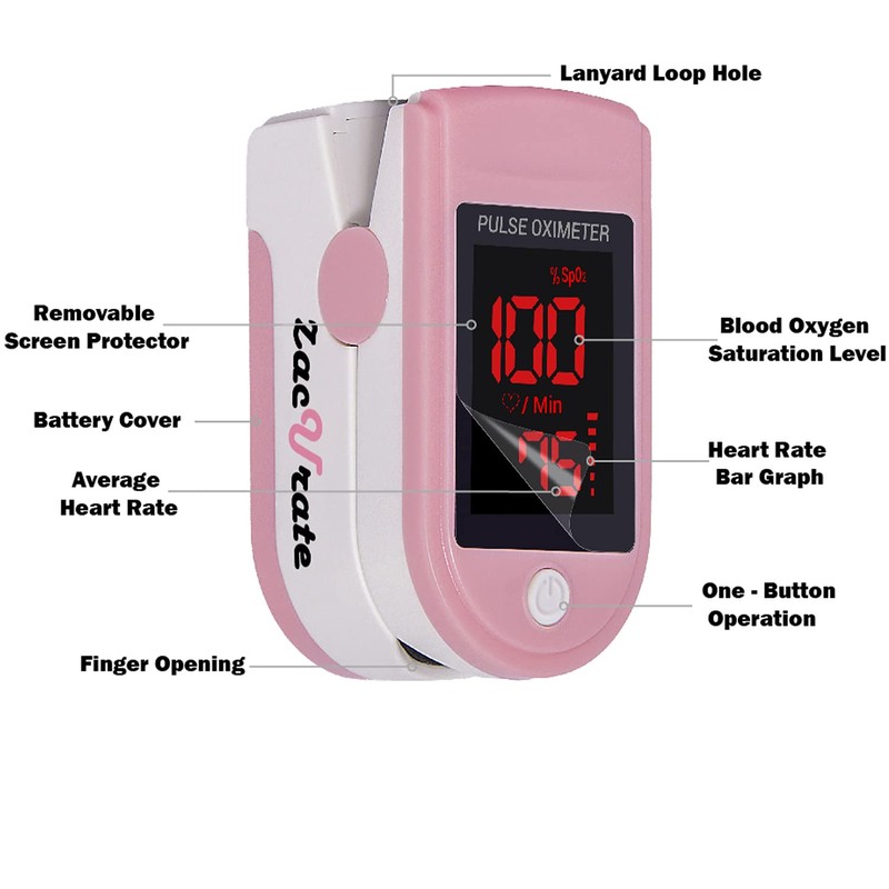 Zacurate Pro Series 500DL Fingertip Pulse Oximeter Blood Oxygen Saturation
