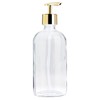 Juvale Refillable Glass Soap Dispenser Set - 16 Oz Clear